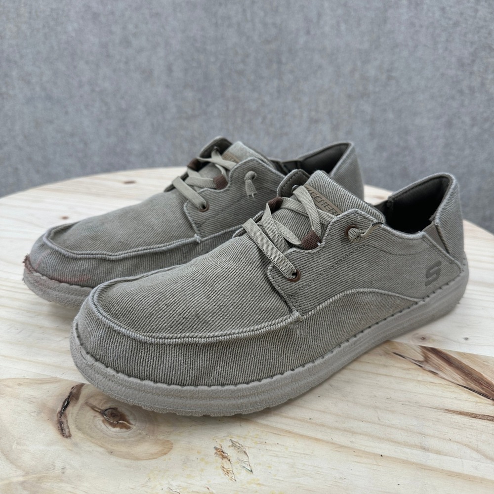 Skechers Melson-Volgo Slip-On Shoes Mens 10 Tan Canvas Casual Loafers 210111